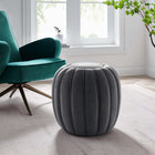 Modway - Celebrate Chenal Touffé Performance Velvet Ottoman - Gris-Tissu résistant aux taches durable