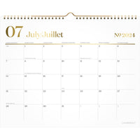 Cambridge - Calendrier mural mensuel WorkStyle 2024-2025 - 14 7/8 po x 11 7/8 po - bilingue-12 mois de juillet 2024 à juin 2025