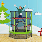 Outsunny - Trampoline pour enfants 55 po avec filet de sécurité, cadre en acier - vert-Favorisez un mode de vie sain pour votre enfant en travaillant les muscles, en augmentant le rythme cardiaque et en améliorant la flexibilité 