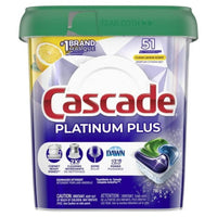 Cascade - ActionPacs de détergent pour lave-vaisselle Platinum Plus - Citron propre - 51 dosettes/paquet-Notre meilleur détergent pour lave-vaisselle pour la vaisselle prête à l'armoire