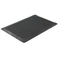 Edgewood Tapis Foam Fusion Anti-Fatigue Avec Surface Laminée à Motifs De Losange - 3' x 4' x 5/8" - Noir-Pour Usage Moyen