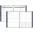 Mead - Agenda hebdomadaire/mensuel Caprice floral 2026 - 11 po H x 8 1/2 po l - bleu - bilingue-Format des pages : 11 po H x 8 1/2 po l