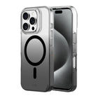 AXS - Crystal Shield Étui D3O fabriqué avec du plastique recyclé MagSafe compatible pour Apple iPhone 16 Pro - Fumé Dégradé-Design minimaliste offrant une protection contre les chutes de 6 pieds