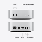 Apple - Mac mini - M6 - 12 coeurs - 256 Go SSD - 16 Go de mémoire unifiée - Argent-La M6 offre jusqu’à 16 Go de mémoire unifiée, jusqu’à 170 Go/s de bande passante mémoire et un stockage jusqu’à 2x plus rapide. Vous pouvez ainsi accéder rapidement aux fichiers multimédias volumineux tout en accélérant vos tâches d’IA