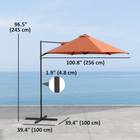 Outsunny - Parasol déporté avec rotation à 360° - 8,5 pi - orange-Rotation à 360 degrés pour une couverture totale de l’ombre