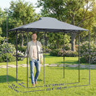 Outsunny - Gazébo pliant pour barbecue 5 pi l x 8.5 pi L avec étagères - Auvent d'extérieur UPF 50+ - Gris foncé-Deux étagères latérales pour garder les ustensiles de barbecue, boissons et aliments à portée de main