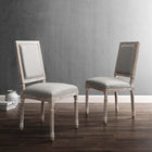 Modway - Court Tissu rembourré Fauteuil d’appoint de salle à manger Ensemble de 2 - Gris clair-Rembourrage en tissu polyester