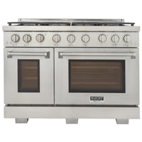Kucht - 48 po Série KFX-X style professionnel au gaz naturel - Acier inoxydable-Nouveaux brûleurs true simmer pour une cuisson délicate à basse température