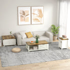 HOMCOM - Table basse avec rangement dissimulé à plateau relevable - blanc-Assemblage requis