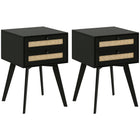 HOMCOM - Tables de chevet - noir - lot de 2-Ensemble de deux pièces offrant à votre pièce symétrie et style épuré