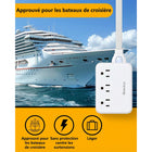 Huntkey - Multiprise avec cordon détachable, 3 prises et 4 ports USB - blanc, paquet de 2-Dotée d'une fiche plate ultra-mince à 45° qui s'insère facilement derrière les meubles et dans les espaces restreints, tandis que l'unité elle-même est à peu près de la taille d'un téléphone intelligent standard.