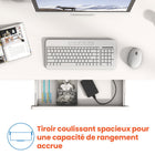 Motionwise - Bureau de la série M2 48 x 24, Motionwise - Bureau électrique assis-debout avec double moteurs et tiroir coulissant - Blanc-Système de contrôle motorisé avec 4 hauteurs préréglées en mémoire 