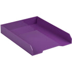 JAM Paper - Plateau de rangement de papier punaisable JAM Paper - Violet-Bac à courrier de bureau à chargement frontal | Couleur violet
