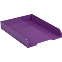 JAM Paper - Plateau de rangement de papier punaisable JAM Paper - Violet-Bac à courrier de bureau à chargement frontal | Couleur violet