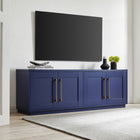 Hudson&Canal - Meuble TV Tillman pour téléviseurs jusqu'à 75" - Bleu foncé-Caractéristiques assemblage facile