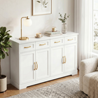 HOMCOM - Buffet de style ferme moderne 55 po avec portes et tiroirs de rangement multiples - blanc-La surface peinte résistante à l’usure se nettoie facilement pour un entretien quotidien