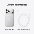 Apple - iPhone 18 Pro Max - 256 Go - Argent - Débloqué-Fonctionnalités par satellite - Envoyez et recevez des textos dans l’app Messages, même quand vous êtes hors réseau. Et avec Détection d’accident, iPhone peut appeler les secours pour vous