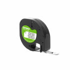 DYMO - Ruban d'étiquettes LetraTag, 12 mm, noir sur blanc, papier-Identifie clairement des articles comme les sacs à lunch, les contenants alimentaires, les chemises de classement et plus encore