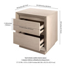 Hudson&Canal - Table de chevet rectangulaire Emmett - 24 po l - Blanc aulne-Dimensions du produit : 23,63 po L x 18 po l x 24 po H