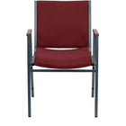Flash Furniture – Chaise empilable robuste à revêtement et accoudoirs Hercules rembourrée de 3 po, bourgogne à motifs-Chaise empilable multi-usages