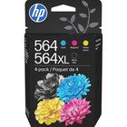 HP 564XL et HP 564 Ens. 4 cartouches d’encre noire à rendement élevé et d’encre cyan, magenta et jaune d’origine (N9H60FN)-Couleurs: Noir, cyan, magenta, jaune