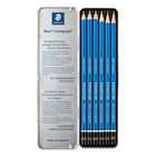 STAEDTLER Crayons à dessin Mars Lumograph 100 G6 - paquet de 6-3 degrés de douceur finement gradués : un de chaque sombre 8B et 6B, deux 4B et deux 2B, pour la gamme d'ombrage et d'opacité la plus utilisée