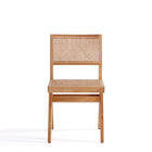 Manhattan Comfort - Ensemble de 4 chaises de salle à manger Hamlet 44,8 cm style industriel chic - Nature-Assise en canne naturelle