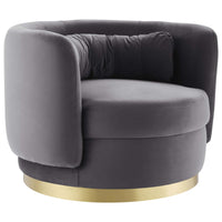 Modway - Relish Performance Velvet Chaise pivotante - Gris or-Chaise pivotante d’accent