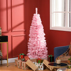 HOMCOM - Sapin de Noël artificiel de 5 pi avec ouverture automatique - Rose-Les branches s'ouvrent automatiquement pour faciliter l'assemblage 
