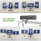 ShoppingAll - Support de bureau entièrement réglable à trois bras pour écran avec 2 bras pivotants - Noir-Gardez vos câbles bien rangés et organisés grâce à nos clips de câbles intégrés, économisez votre espace de bureau et gardez votre poste de travail propre.