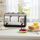 JS Gourmet - Grille-pain 4 tranches - Acier inoxydable-Réglage de brunissage ajustable