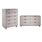 Manhattan Comfort - Granville commode moderne et double commode - gris clair - ensemble de 2-Commode de chambre à coucher au style moderne-contemporain avec une touche de glamour comprenant 1 chiffonnier et 1 commode double