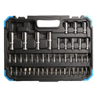 Fixtec - Ensemble de douilles et cliquets pour mécanicien 1/2 pouce et 1/4 pouce (94 pièces)-Comprend : 13PCS-1/4" Dr. Douilles : 4,4,5,5,5,5,6,7,8,9,10,11,12,13,14mm 8PCS-1/4"Dr. Sockets profonds : 6,7,8,9,10,11,12,13mm Barres d’extension 2PCS-1/4"Dr. : 2"& 4 » 1PC-1/4"Dr. Articulation universelle 1PC-1/4"Poignée Dr. Quick Cliquet 1PC-1/4Dr. Spinner Handel : 6" Sockets de fraises 17PCS-1/4"Dr. : SL4,5,5,7 PH1,2 PZ1,2 HEX3,4,5,6 T8,10,15,20,25,30 1PC-1/4"Dr. Extension flexible : 6 » Barre-T coulissante Dr. 