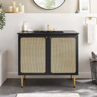 Modway - Chaucer 36" Vanette de salle de bain - Noir noir-Boutons d’armoire en métal