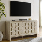 Modway - Toscana 61" Buffet - Travertin-Portes à fermeture douce avec motif circulaire
