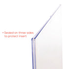 Porte-affiche pour cubicule Deflecto Superior Image – Orientation portrait − 8 1/2 po l x 11 po H – Transparent-Scellée sur trois côtés pour protéger le document et le garder propre.