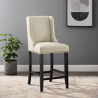 Modway - Baron Tissu rembourré Tabouret de comptoir - Beige-Rembourrage en mousse dense pour le confort