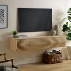 Modway - Vaughn 64 po Meuble TV mural, Frêne-Conception des bandes de bois