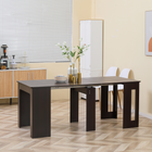 HOMCOM - Table à manger rectangulaire extensible 23,6 po-70,9 po pour 6-8 personnes - brun foncé-Se réduit facilement à la taille d'une table d'appoint 