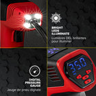 Bullseye - Gonfleur de pneu rechargeable - Noir-Rechargeable et pratique : livré avec 2 chargeurs différents : un chargeur domestique et un chargeur de voiture allume-cigare, offrant polyvalence et commodité. La taille compacte avec le sac de rangement inclus facilite le rangement de ce compresseur d'air portable