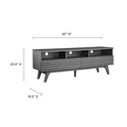 Modway - Render 60 po Meuble TV, Fusain-Stratifié lisse à grain de bois