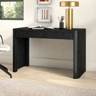 Hudson&Canal - Bureau rectangulaire cannelé Palmera 47,5 po de large, finition grain noir-Chaque tiroir supporte un poids maximal de 9 kg (20 lb)