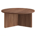 Hudson&Canal - Table basse ronde Anders de 91 cm de largeur, , noyer satiné-Le plateau de table a une capacité de poids de 65 lb