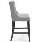 Modway - Baron Tissu rembourré Tabouret de comptoir - Gris clair - Ensemble de 2-Pieds en caoutchouc massif
