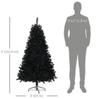 HOMCOM - Sapin de Noël artificiel de 5 pieds avec ouverture automatique - noir-Les branches ignifuges offrent une tranquillité d'esprit 