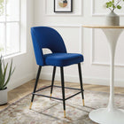 Modway - Rouse Performance Velvet Tabouret de comptoir - Marine-Velours de performance résistant aux taches