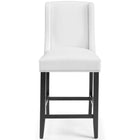 Modway - Baron Imitation cuir Tabouret de comptoir - Blanc-Sellerie en faux cuir de haute qualité