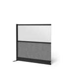 Luxor - Mur modulaire 53 x 48 - Extension de cadre noir large, fenêtre givrée, PET gris frais-Crée une intimité semi-permanente dans les espaces partagés