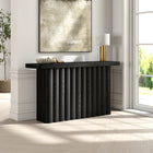 Hudson&Canal - Console rectangulaire cannelée Olie de 140 cm de large - Grain noir-Caractéristiques assemblage facile