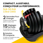 MotionGrey - Haltère réglable avec 15 réglages - 5 - 52,5 lb - Simple-6